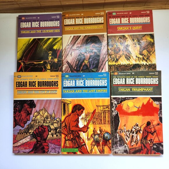 Edgar Rice Burroughs TARZAN Ballantine 1960s Vintage Novels Lot of Six - Picture 3 of 16